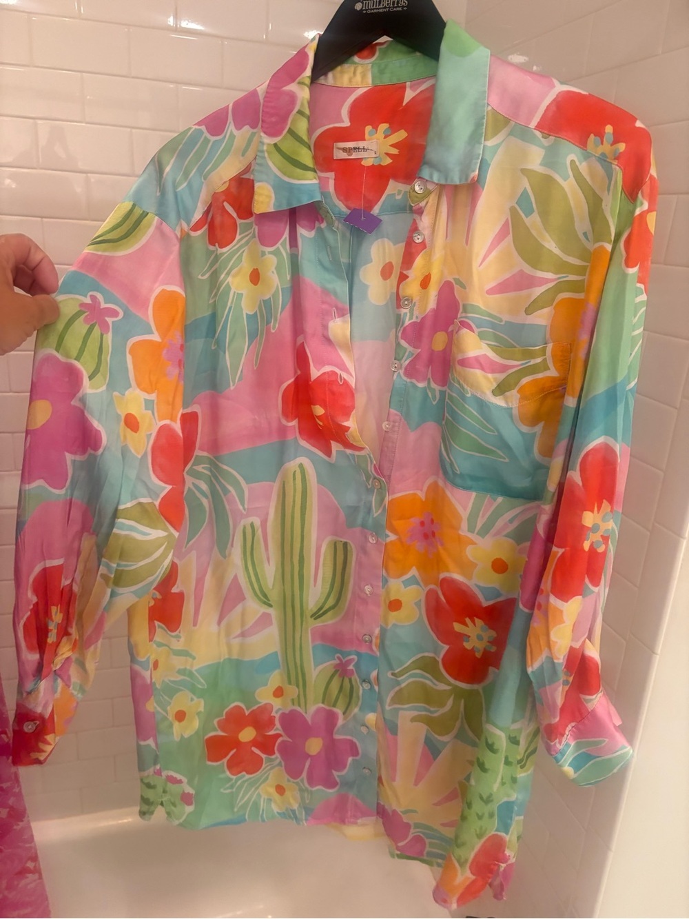 Spell Multicolor Floral & Cactus Button-Down Shirt